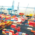 Vue du terminal à conteneurs du Port autonome de Douala